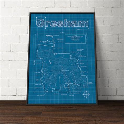 Gresham Oregon Map Gresham Street Map Gresham Wall Map | Etsy | Wall ...