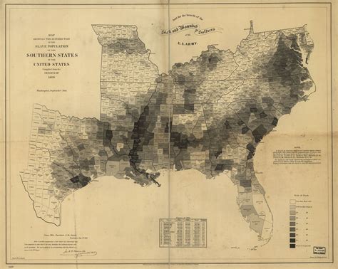 slave density 1860 census (Map showing the distribution of the slave ...