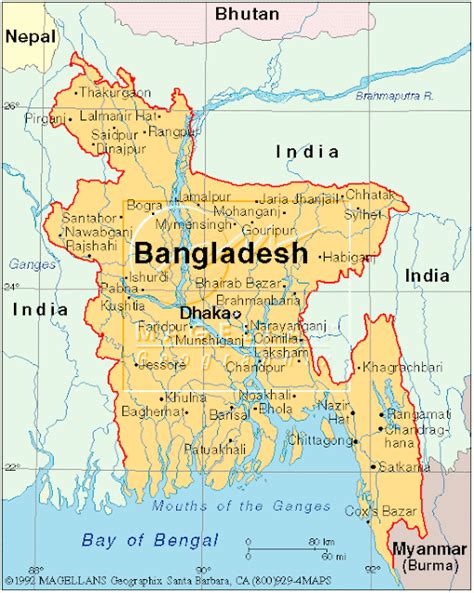 Bangladesh Map Political Regional | Maps of Asia Regional Political City