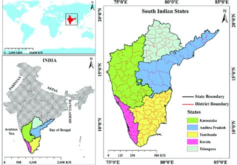 Location map of the five south Indian states | Download Scientific Diagram