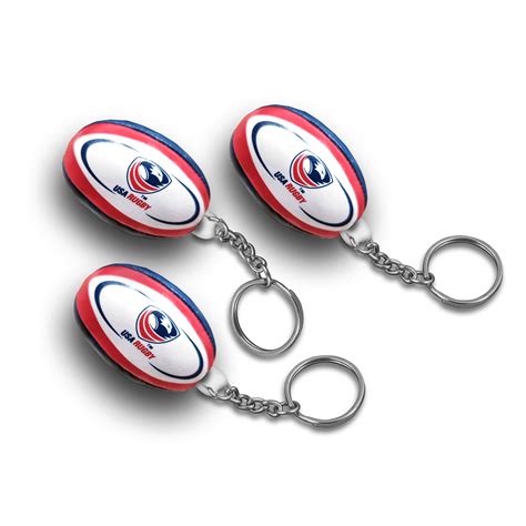 USA Rugby Ball Keyrings SET OF 3 by Gilbert - World Rugby Shop