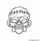 Dibujo De Calaveras Y Máscaras Halloween Para Colorear  Dibujos sketch template
