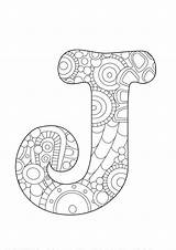 Letter J Funky  Coloring letters Pages Alphabet coloring sketch template