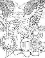 Tropical Beach Coloring Page – coloringrocks sketch template