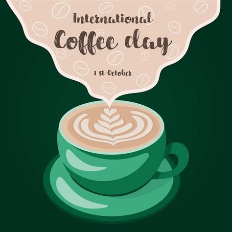 Premium Vector | International coffee day illustration poster banner 1 october