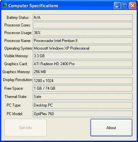 Computer Specifications - Download