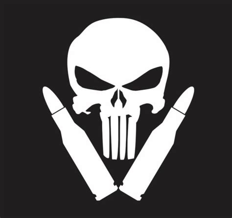 Punisher Skull With Bullets Vinyl Decal Stickers