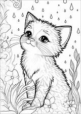 Coloring Gatitos Gatos Katzen Gatito Katze Gatinho Ausmalen Fofinho  sketch template