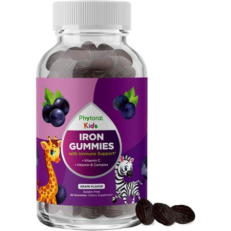 Multivitamin with Iron Gummies for Kids - Chewable Iron Gummy Vitamins for Kids Focus Aid and ...