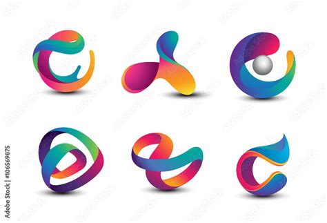 Abstract Colorful Logo Design Elements Stock Vector | Adobe Stock