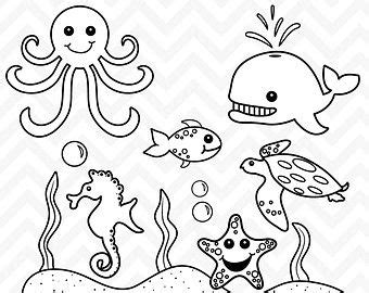 under the sea black and white clipart 10 free Cliparts | Download ...