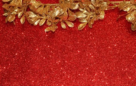 Gold Leaves On Red Glitter Free Stock Photo - Public Domain Pictures