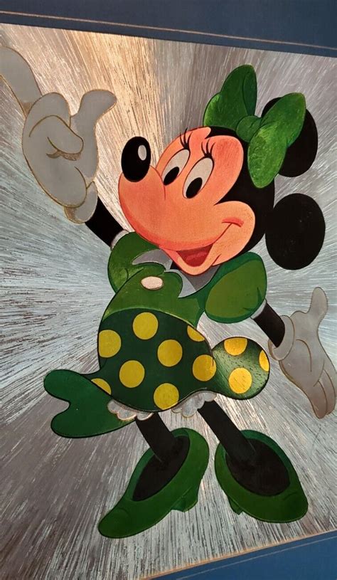 Vintage Collectible Disney Minnie Mouse Green Dress 3D Dufex Foil Hologram Art | eBay