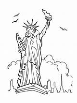 Statue Liberty Coloring Page Sketch sketch template