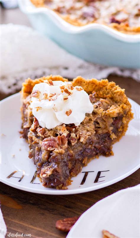 German Chocolate Pecan Pie with Graham Cracker Crust - A Latte Food