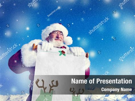 Holding santa claus scroll concept PowerPoint Template - Holding santa claus scroll concept ...