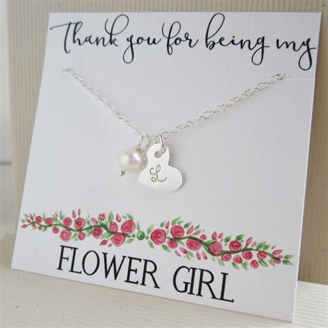 Personalized Flower Girl Gift Flower Girl Necklace With - Etsy