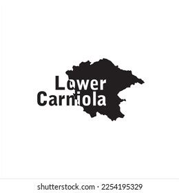 Lower Carniola Map Black Lettering Design Stock Vector (Royalty Free ...