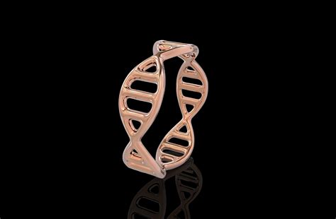 24K Gold DNA Ring Sterling Silver DNA Science Ring Rose Gold | Etsy