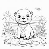 Baby Otter Coloring Pages sketch template