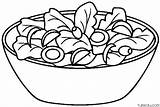 Coloring Salad Food Pages Vegetable Healthy Template Printable Fun Kids  sketch template