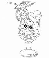Unique And Funny Cocktail coloring Page For Kids adults cocktail  sketch template