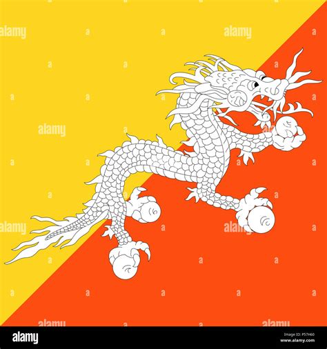 Official national flag of Bhutan Stock Photo - Alamy