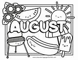 Printable August Coloring Pages sketch template