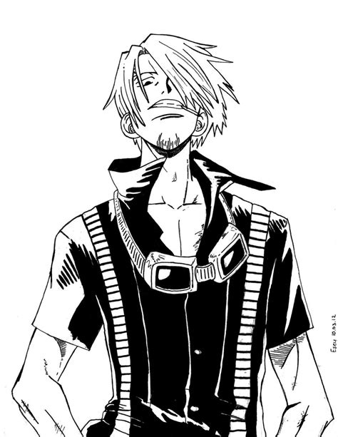 One Piece - Sanji black and white by Eseyy on DeviantArt