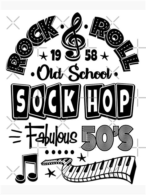 "1950s Sock Hop Party 50s Rockabilly Vintage Rock and Roll Music" Poster for Sale by ...
