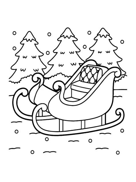 Christmas Sleigh Coloring Page - Free Printable Coloring Pages for Kids