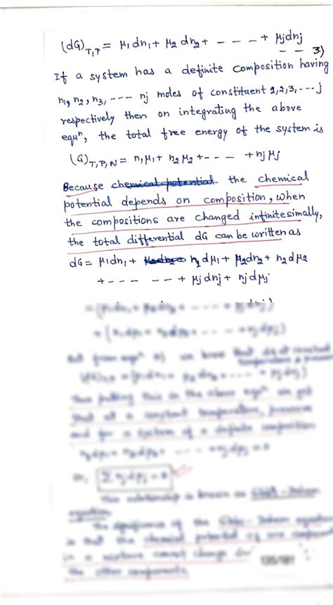 SOLUTION: Derivation gibbs duhem equation - Studypool