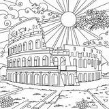 Coloring Buildings Dome Capitol Building Pages Washington Dc Usa Famous  sketch template