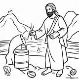 Jesus Turning Water Into Wine Coloring Page  Pagescom sketch template