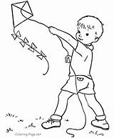 Printable Coloring Pages Kids Flying Kites sketch template