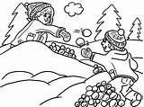Snowball Fight Coloring Pages sketch template