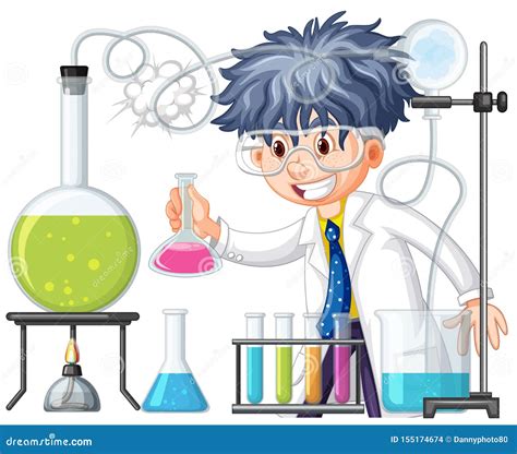 Scientist Doing Experiment in Science Lab Stock Vector - Illustration of chemistry, people ...