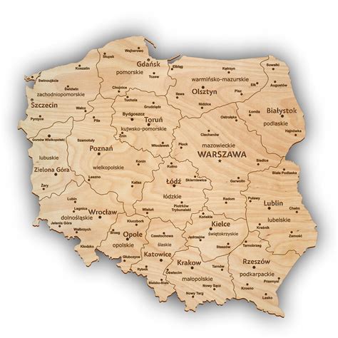 MAPA POLSKI DREWNIANA MIASTA DEKORACJA 200x200 cm (1KP200) • Cena, Opinie • Obrazki i obrazy ...