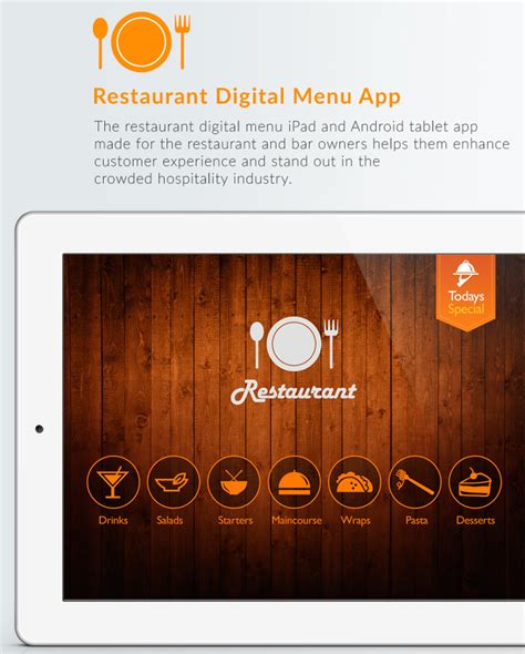Restaurant Digital Menu iPad & Android Tablet App