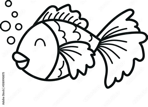 Gold fish clipart Stock Vector | Adobe Stock