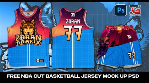 FREE NBA CUT JERSEY MOCK-UP PSD | How to make SUBLIMATION JERSEY DESIGN ...