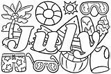 July Summer Fun Coloring Page  Free Printable Pages sketch template