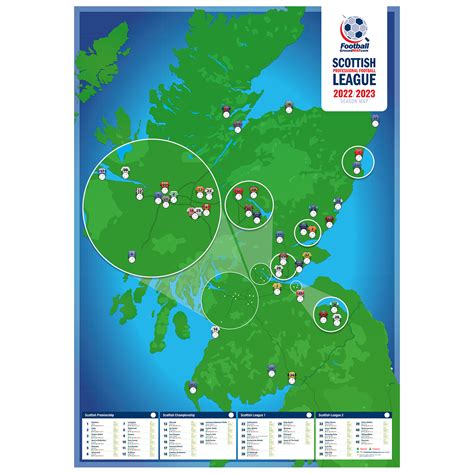 Scotland Football Stadium Poster - 2022/2023 season - Football Ground Map