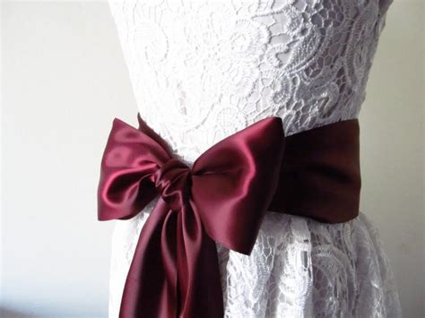 Burgundy Satin Ribbon Sash / Burgundy Ribbon Sash / DIY Bridal Sash ...