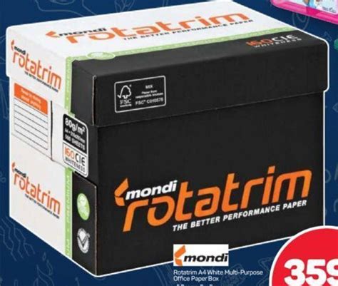 Mondi Rotatrim A4 White Multi-Purpose Paper Box offer at Pick n Pay