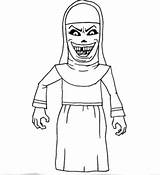 Coloring Pages Nun sketch template