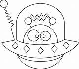 Alien Spaceship Coloring Sheet Pages sketch template