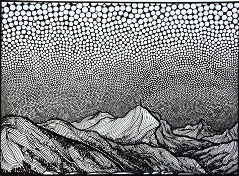 Christa Rijneveld Creates Pen-and-Ink Line Drawings of Mountains