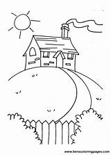 Little House Coloring Page  In The Forest sketch template