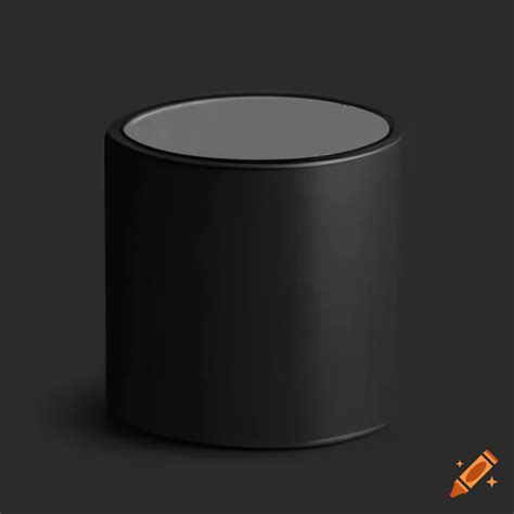 Matte black container with shiny accents on Craiyon